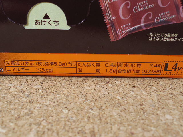チョココ 成分表
